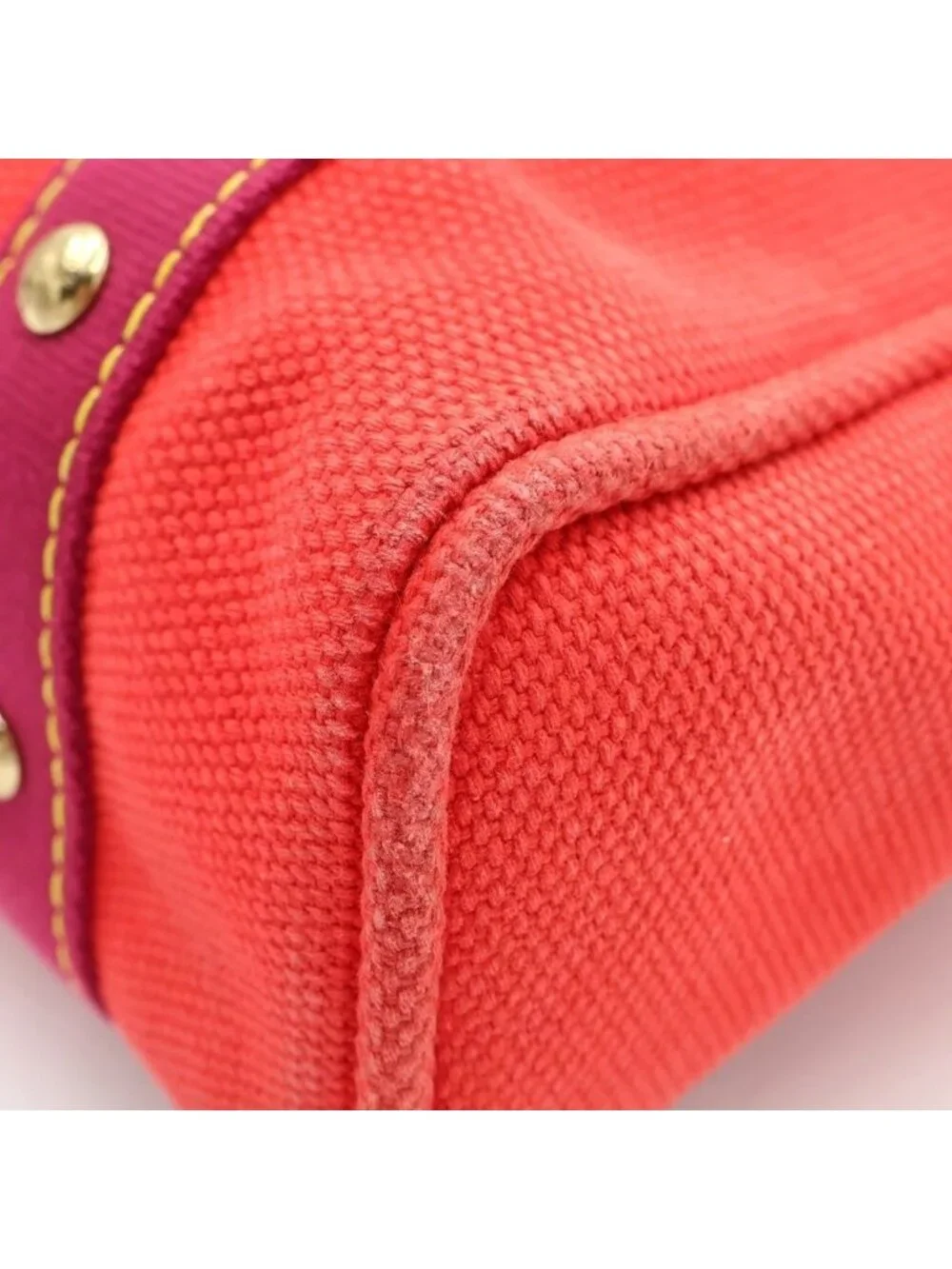 Louis Vuitton Antigua Cabas MM Rose Tote Red Canvas Gold